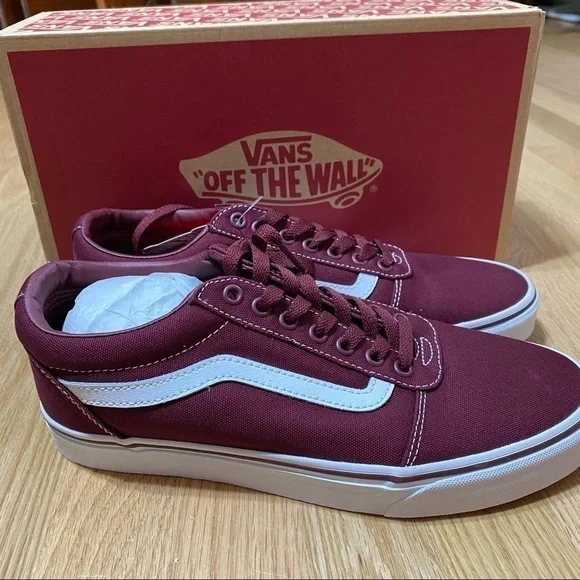 Vans Canvas Port Royale Maroon Ward Sneakers Shoes NEW 9.5 Men’s - Picture 3 of 8